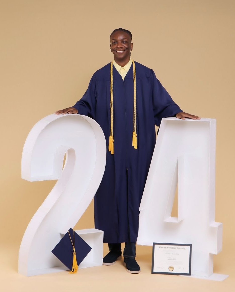 Martavius Dallas celebrating his Western Governors University graduation